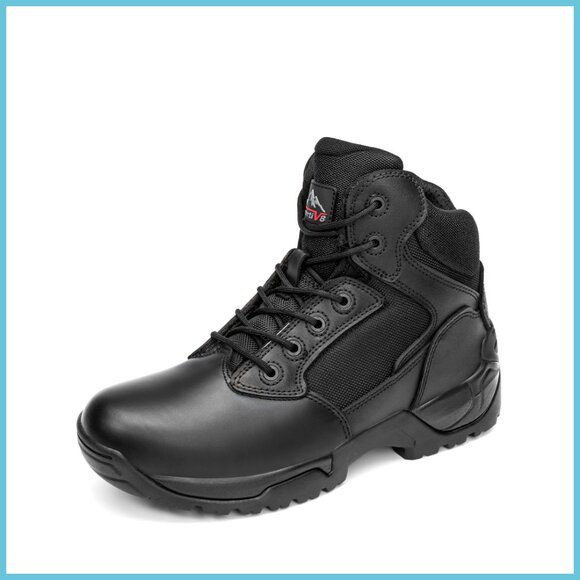 Leather Military Tactical Work Boots Side Zip Steel Toe Outdoor Hiking main image 7